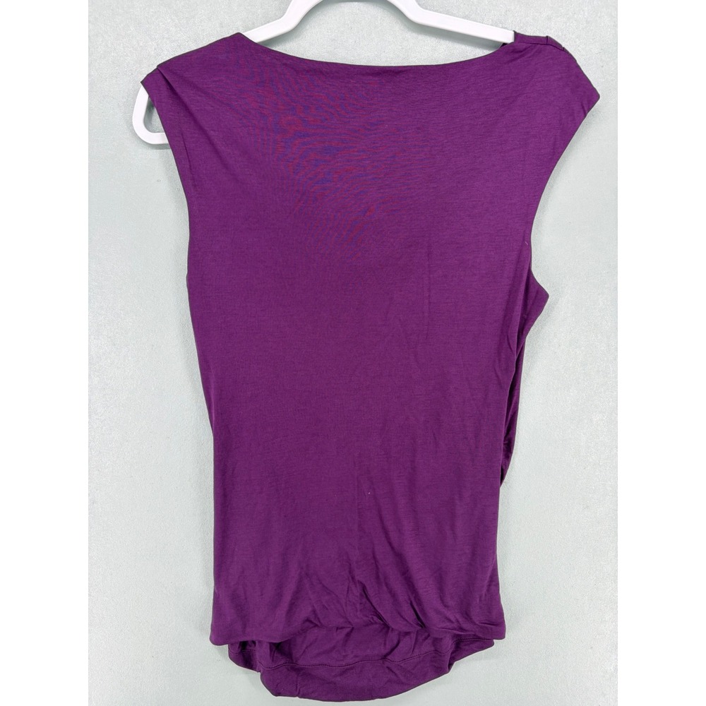 Classiques Entier Womens Top Purple Cowl Neck Ruched Sleeveless Viscose M‎ - Picture 2 of 4
